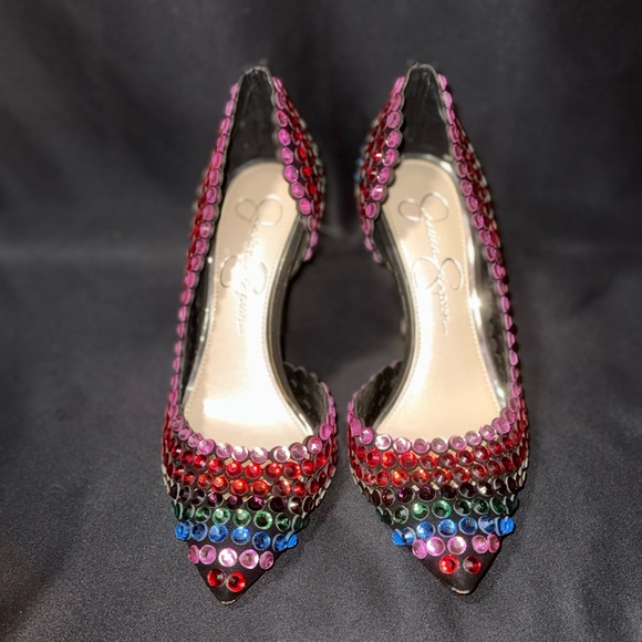 Jessica Simpson Shoes - Jessica Simpson Multicolor Embellished Heels